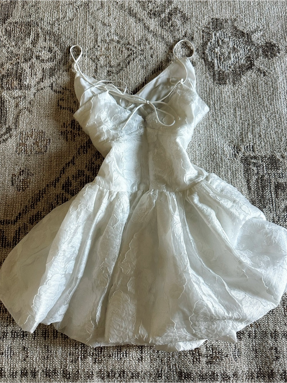 Caroline Constas White Floral Lace Mini Dress - Picture 2 of 5